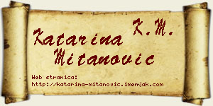 Katarina Mitanović vizit kartica
